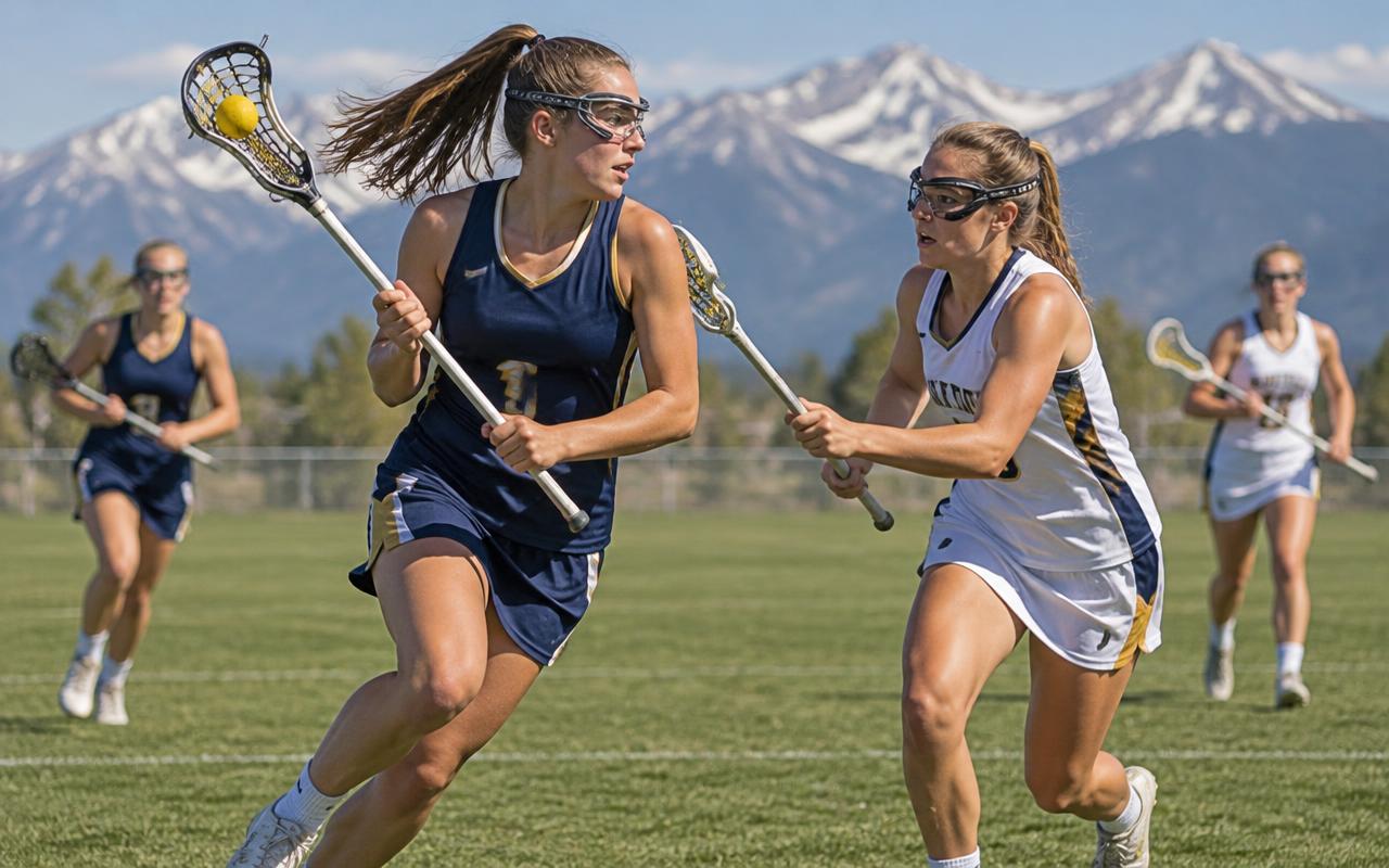Girls lacrosse on a Montana field
